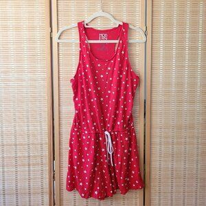MODERN LUX Red and White Stars Elastic Waist Romper